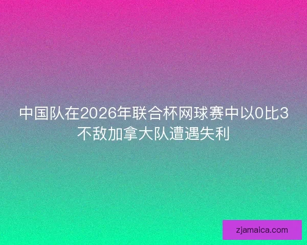 中国队在2026年联合杯网球赛中以0比3不敌加拿大队遭遇失利