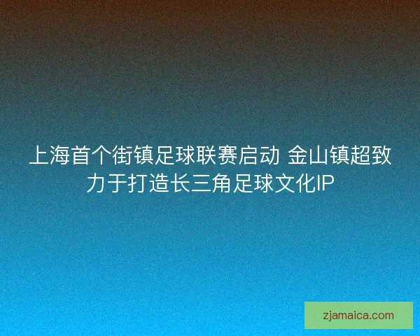 上海首个街镇足球联赛启动 金山镇超致力于打造长三角足球文化IP